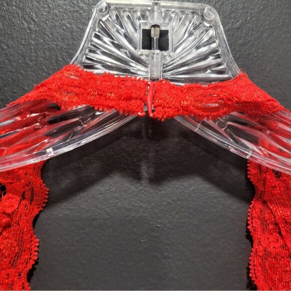 2012 Victoria's Secret Red Full Lace Halter Top Super Mini Dress  Sz XL - Picture 6 of 10